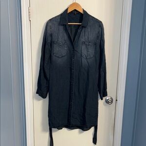 Velvet Heart Indigo Button-Down Midi Dress